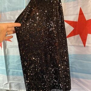 GAP Black Sequin Pencil Top